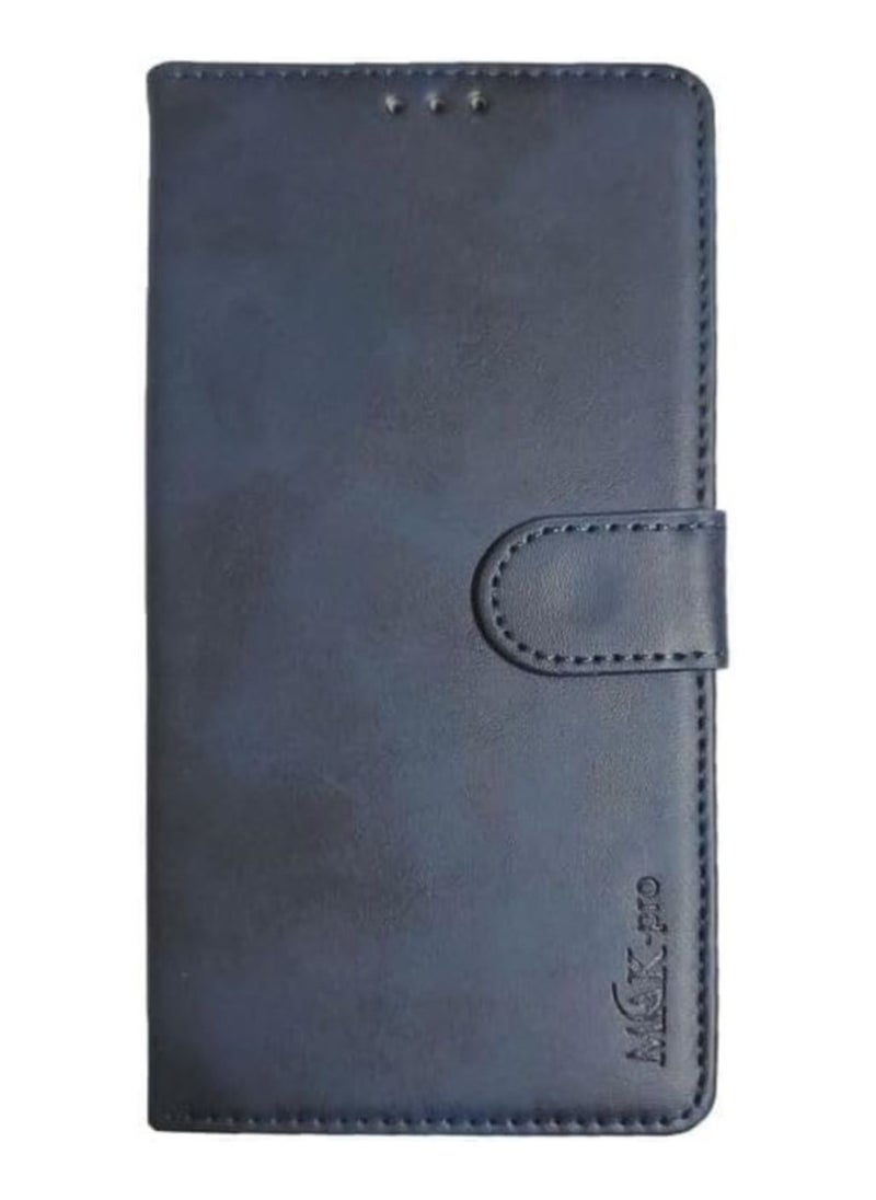 Generic - Flip cover, front and back, with card slot, compatible with iPhone 14 - navy blue - Image 1