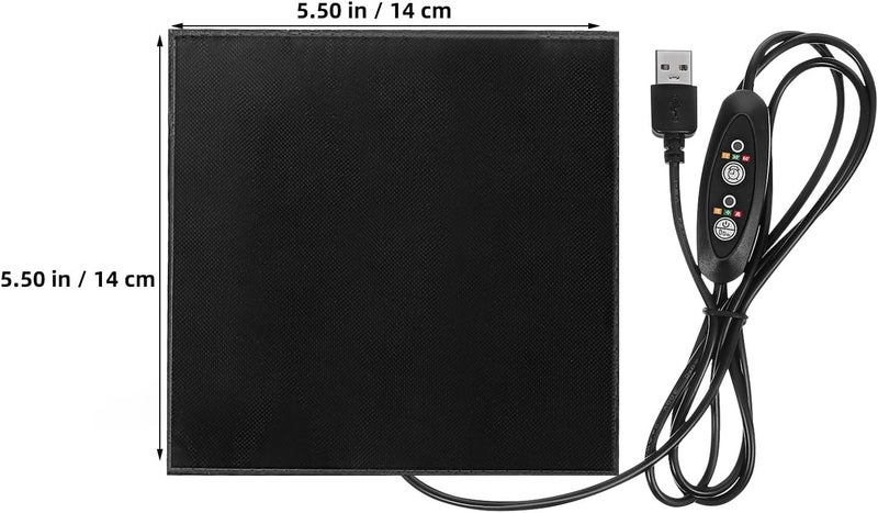 ألوان عصرية سادة تدفئة VOSAREA للهامستر بتقنية USB، قابلة للتعديل، سادة تدفئة للحيوانات الأليفة، بساط دافئ للحيوانات الصغيرة للزواحف والأرانب والطيور للاستخدام الشتوي مقاس 5.5 بوصة - Image 2