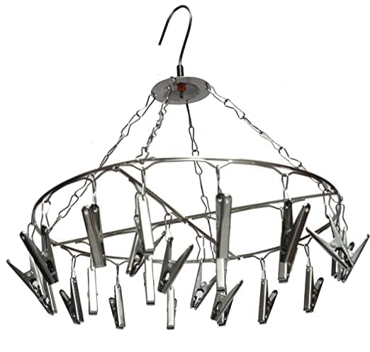 LIPSA ENTERPRISE LIPSA ENTERPRISE Clips Stainless Steel Square Cloth HangerClothes Stand for Drying Hanger with ClipsBaby Clothes DryerUndergarments HangerStand for Drying Clothes Round Hanger  - Image 1
