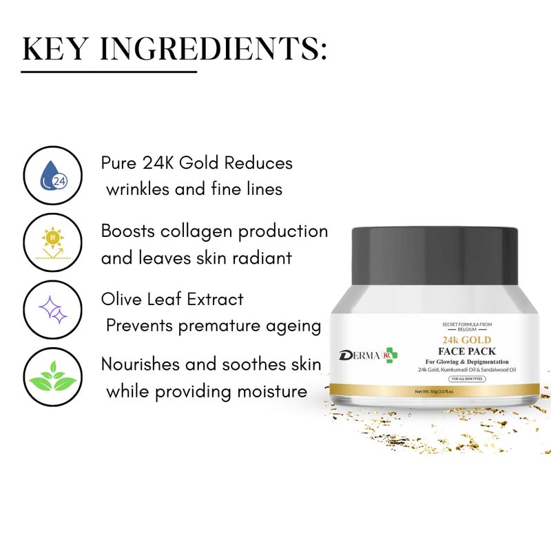DERMAKR كريم واقي الشمس DERMA KR من الصباح إلى المساء SPF 50 PA 50 جرام عبوة وجه ذهبية 24 قيراط 50 جرام مقشر وجه كومكومادي 100 جرام عبوة وجه من 3 - Image 4