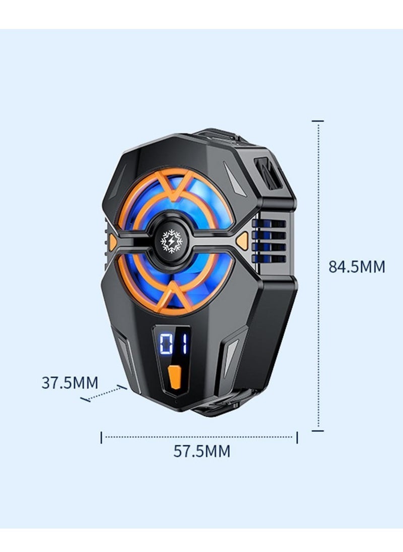 Gravity J20 Mobile Phone Cooling Fan ‚Äì 3-Speed Game Cooler with Silent Semiconductor Radiator, Adjustable Clip Design, USB Powered, LED Light, Digital Display, Ultra-Quiet Heat Dissipation, Portable Phone Radiator for All Smartphones ‚Äì Black - Image 4