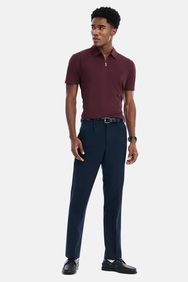 سنيتش Maroon Solid Half Sleeve Slim Fit Casual T-Shirt