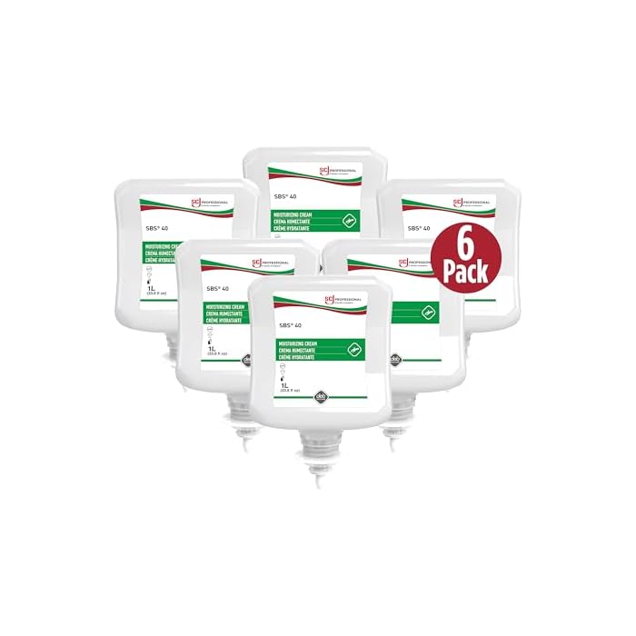 SC Johnson Professional SBS 40 After-Work Skin Moisturizing Cream 1L Cartridge Refill, 6 Pack x 1L
