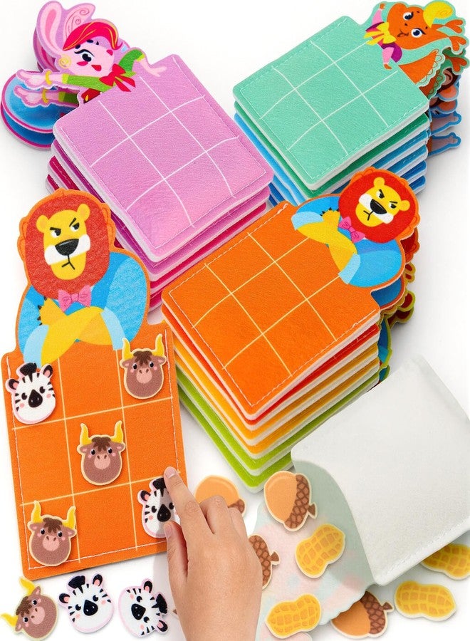 Golray 16Pack Tic Tac Toe Strategic Board Games for Kids Animal Party Favors Birthday Gift Bulk Goodie Treat Bag Stuffers Classroom Carnival Prizes Travel Games Treasure Chest Box Jungle Animal Toys - Image 1