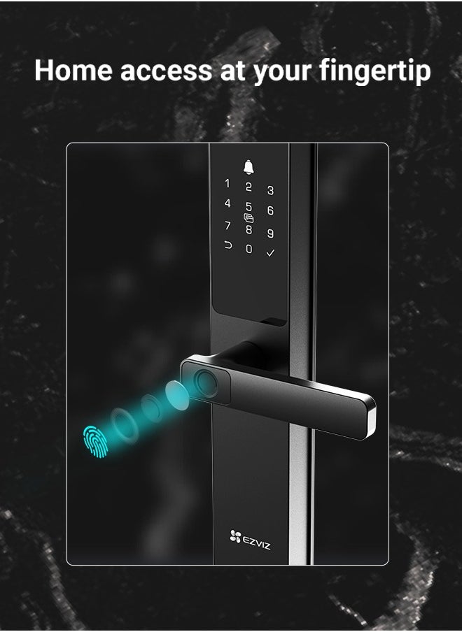 EZVIZ - Smart Lock DL05 7-in-1 Keyless Entry Door Lock Fingerprint Access Secure Keyless Entry Instant Alerts Weather-resistant Child Safety Lock For Home Apartment Villa Office Hotel 6068 - Image 1