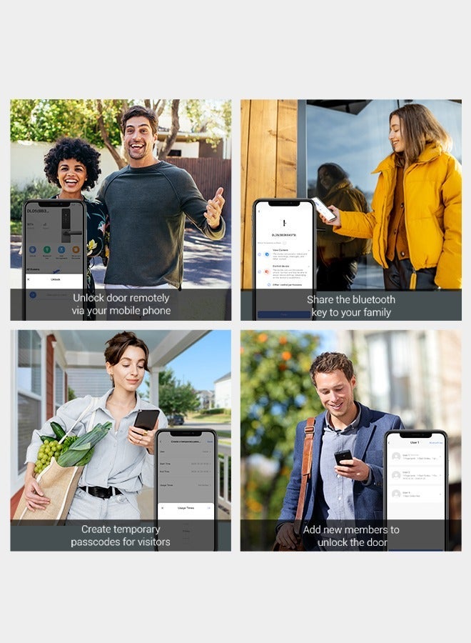 إيزفيز قفل ذكي EZVIZ DL05 7 في 1، قفل باب دخول بدون مفتاح، دخول آمن بدون مفتاح، تنبيهات فورية، قفل أمان للأطفال مقاوم للعوامل الجوية للمنزل والشقق والفيلات والمكتب والفندق (6068) - Image 4