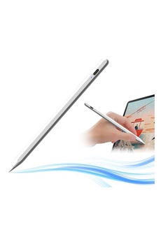 Stylus Pen for Touch Screens – 2mm Fine Tip, Rechargeable, No Lag, Scratch-Resistant Fiber Tip, Compatible with iPad, iPhone, Android Tablets & Microsoft Surface – Lightweight Metal Body