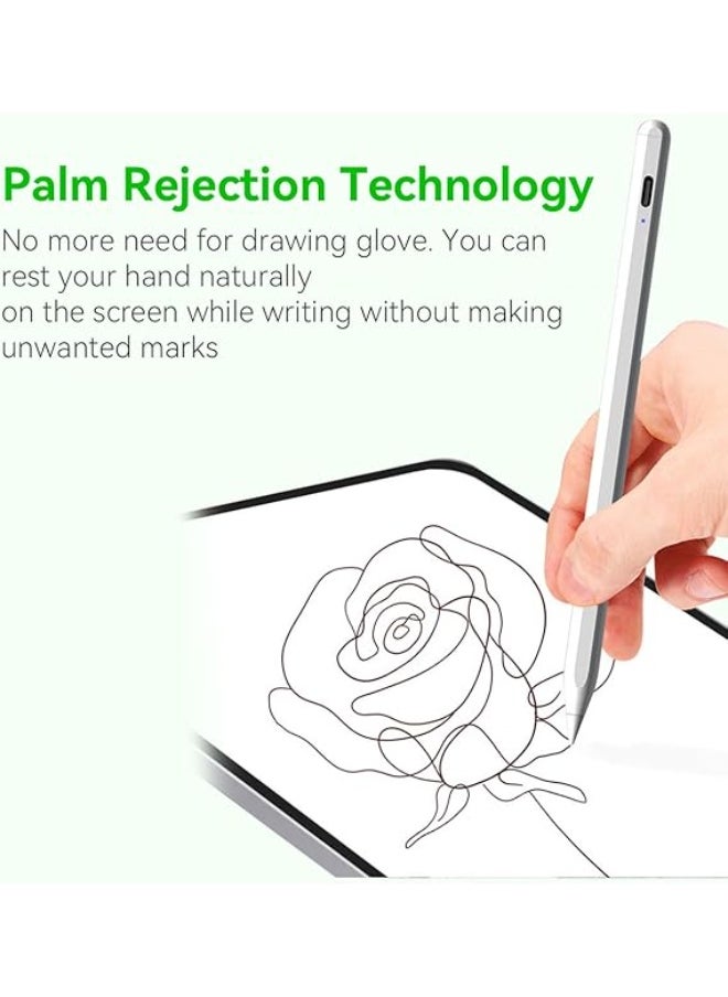 Generic - Stylus Pen for Touch Screens – 2mm Fine Tip, Rechargeable, No Lag, Scratch-Resistant Fiber Tip, Compatible with iPad, iPhone, Android Tablets & Microsoft Surface – Lightweight Metal Body - Image 1