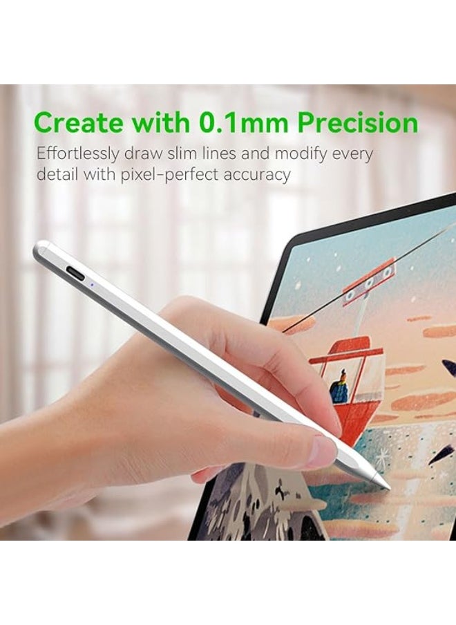 Generic - Stylus Pen for Touch Screens – 2mm Fine Tip, Rechargeable, No Lag, Scratch-Resistant Fiber Tip, Compatible with iPad, iPhone, Android Tablets & Microsoft Surface – Lightweight Metal Body - Image 1
