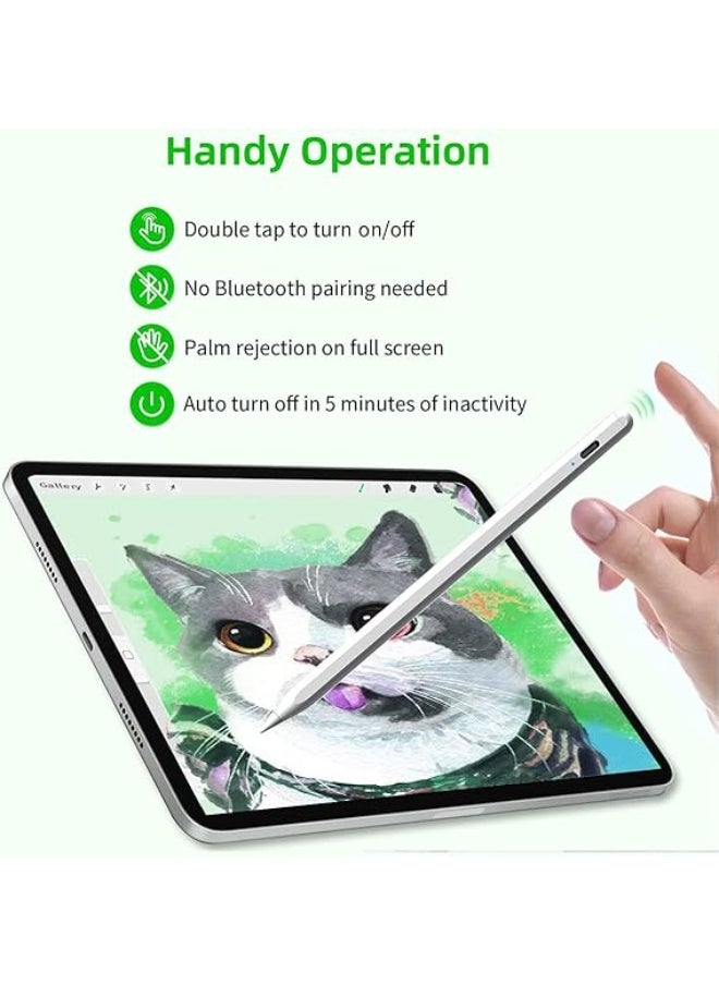 Generic - Stylus Pen for Touch Screens – 2mm Fine Tip, Rechargeable, No Lag, Scratch-Resistant Fiber Tip, Compatible with iPad, iPhone, Android Tablets & Microsoft Surface – Lightweight Metal Body - Image 1