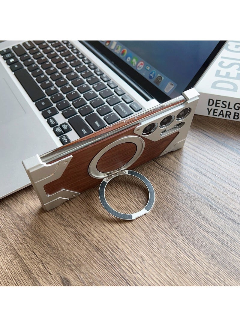 general Frameless case for Samsung Galaxy S25 Ultra with rotatable magnetic stand for MagSafe, minimalist bezel - Image 2