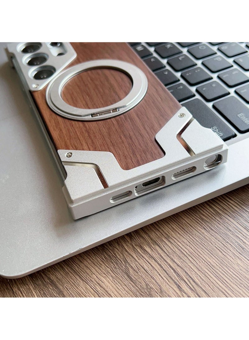 general Frameless case for Samsung Galaxy S25 Ultra with rotatable magnetic stand for MagSafe, minimalist bezel - Image 4