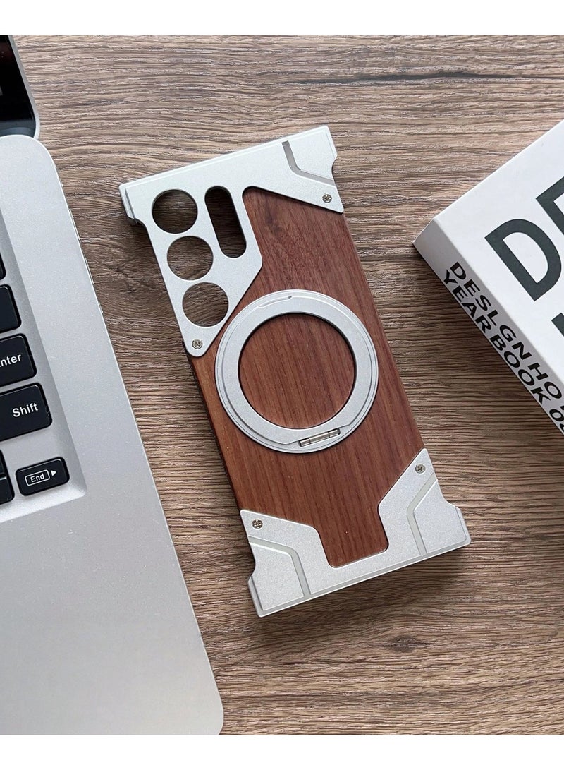 general Frameless case for Samsung Galaxy S25 Ultra with rotatable magnetic stand for MagSafe, minimalist bezel - Image 1