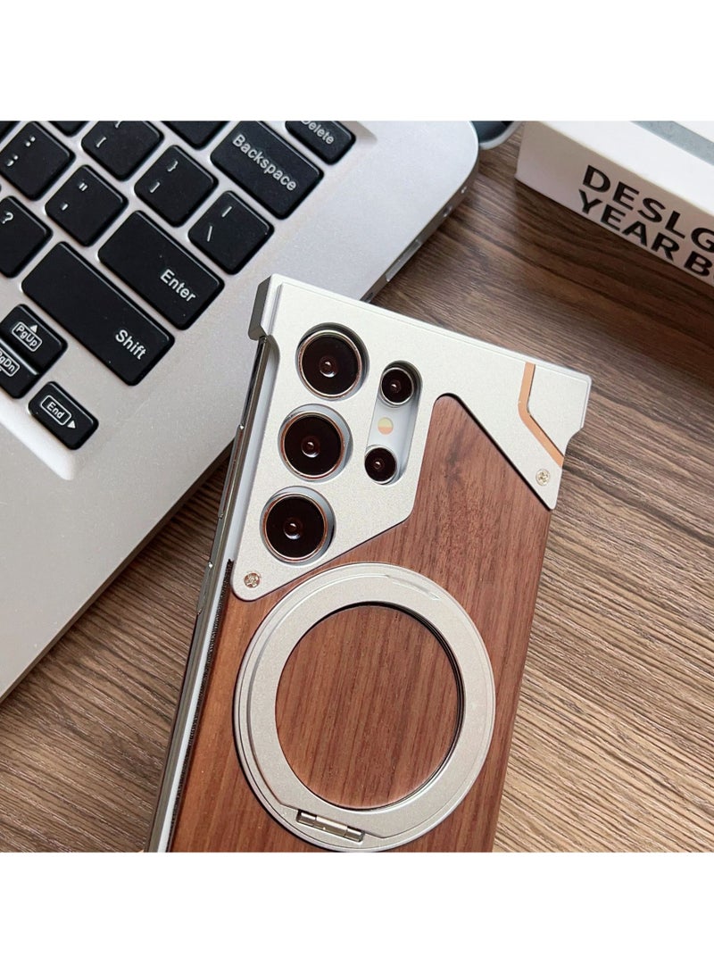 general Frameless case for Samsung Galaxy S25 Ultra with rotatable magnetic stand for MagSafe, minimalist bezel - Image 3