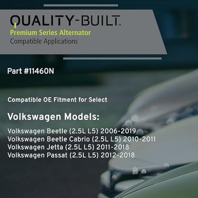 QUALITY-BUILT Premium New Alternator 11460N - OE Compatible with Select 2006-2019 Volkswagen (Beetle,Beetle Cabrio,Jetta,Passat) - Image 3