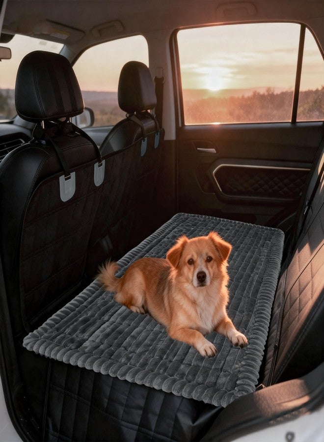 VSIWB Dog Car Seat Cover for Back Seat Fit for Backseat Extenders Dog Bed Mats for Car Soft Nonslip Washable Travel Pet Mat Seat Protector for Cars Trucks and SUVs(Dark Grey, 24.8" x 54") - Image 4