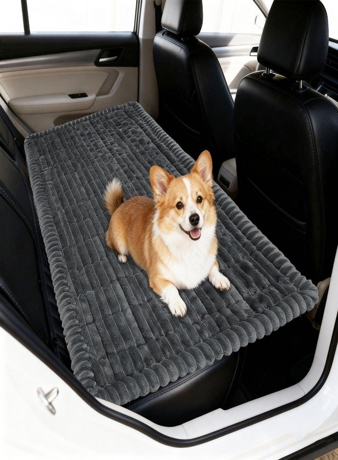 VSIWB Dog Car Seat Cover for Back Seat Fit for Backseat Extenders Dog Bed Mats for Car Soft Nonslip Washable Travel Pet Mat Seat Protector for Cars Trucks and SUVs(Dark Grey, 24.8" x 54") - Image 1