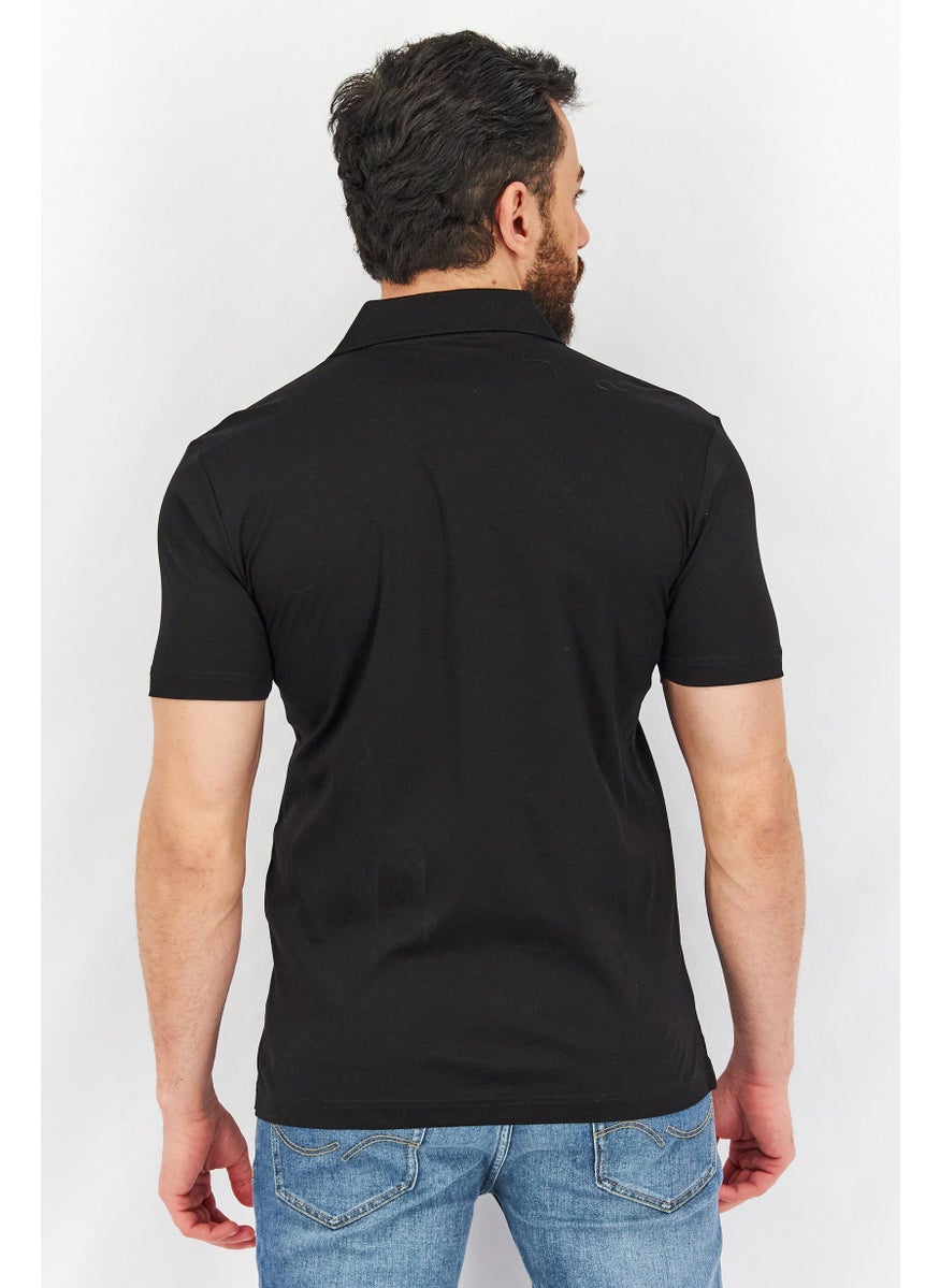 DIESEL Men Regular Fit Short Sleeve Graphic Print Polo Shirt, Black  - Image 4