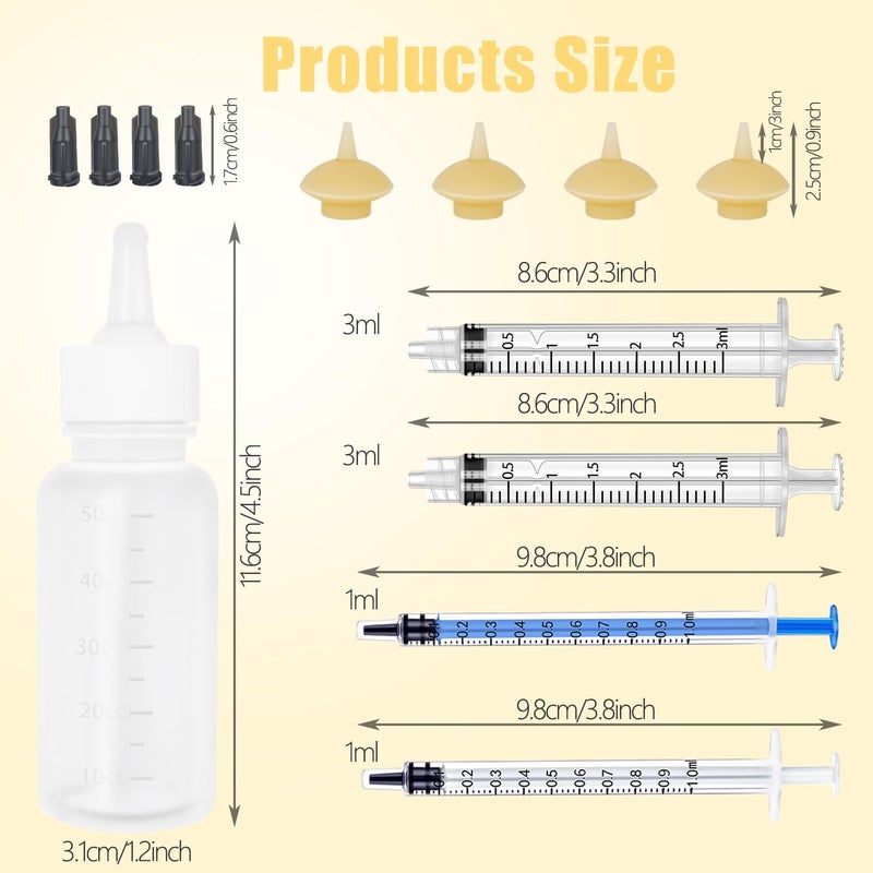 Xuanda Mini Pet Feeding Bottle and Syringes with Nipples for Small Cat Dog Animals (Model 4) - Image 2