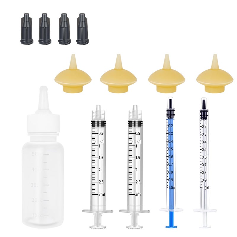 Xuanda Mini Pet Feeding Bottle and Syringes with Nipples for Small Cat Dog Animals (Model 4) - Image 1