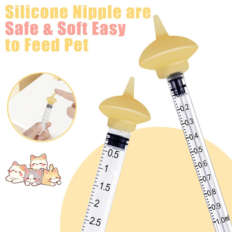 Xuanda Mini Pet Feeding Bottle and Syringes with Nipples for Small Cat Dog Animals (Model 4) - Image 5