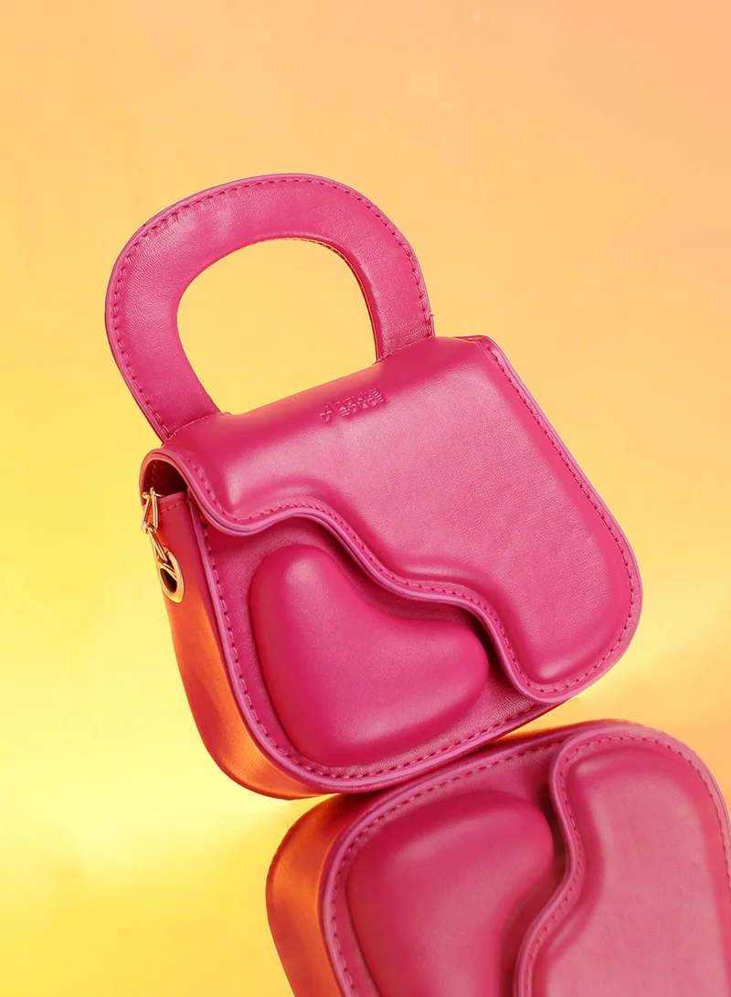 The Micro Pillow Heart Sling Bag - Barbie Pink