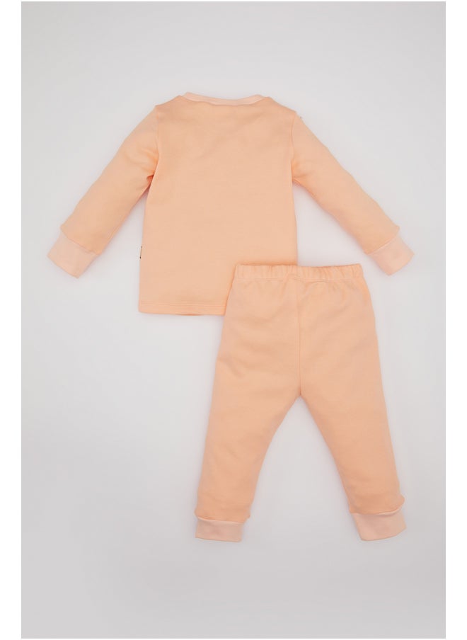 DeFacto - Babygirl Regular Fit Bike Neck Long Sleeve Knitted Pyjamas - 2 Pieces - Image 1