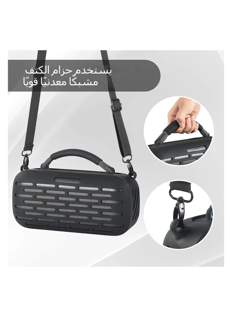 general Silicone speaker case, durable silicone protective case with adjustable shoulder strap for a perfect fit for Bose SoundLink Max portable speakers for everyday use and travel - Image 3
