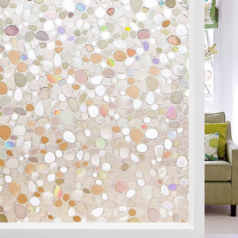 MAKINGTEC Window Privacy Film, 3D Decorative Static Cling Window Privacy Film No Glue Removable Home Office Film Anti UV Window Cling Decorative 44.5 x 200cm - Image 1