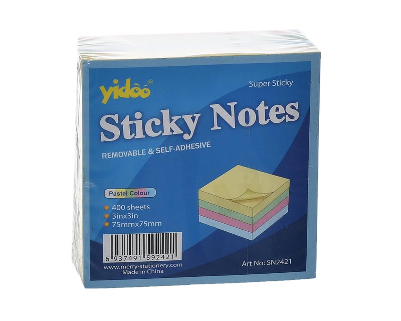 Sticky Notes 75 × 75 mm 400 Sheets Multicolor Model SN2421