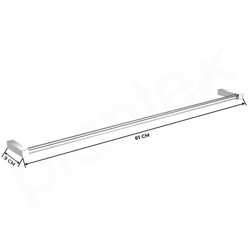 Plantex Stainless Steel Towel Hanger for Bathroom/Towel Rod/Towel Stand for Kitchen/Bathroom Accessories (24-inch) Chrome - Image 3