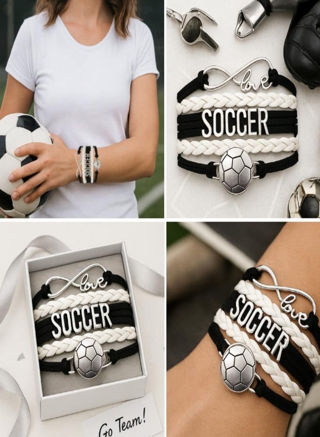 Infinity Collection SportyBella Soccer Gift Set - Bracelet and 6-Piece Hair Tie Pack - Soccer Accessories for Girls or Teams - Soccer Bracelet and Hair Ties for Players, Fans, or Coaches - Image 2