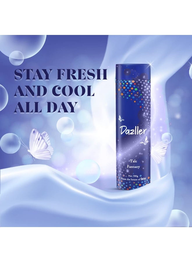 Dazller Talc| Fresh & Long Lasting Talcum Powder|Fantazy| 300g - Image 3