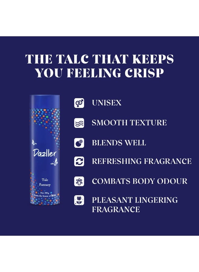 Dazller Talc| Fresh & Long Lasting Talcum Powder|Fantazy| 300g - Image 4