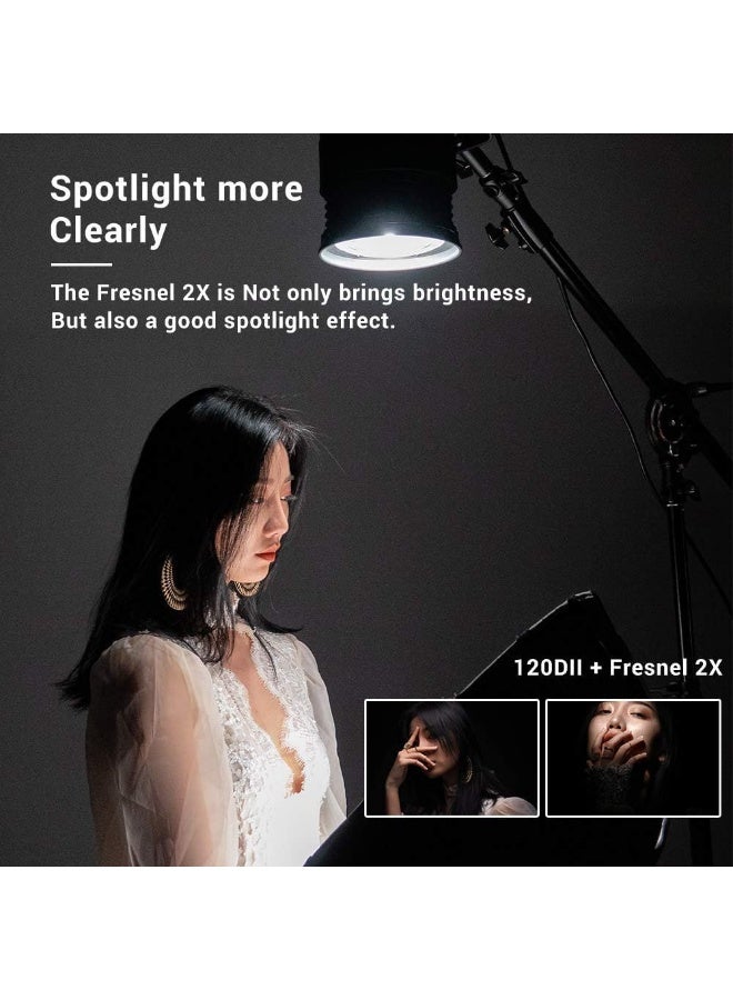 Aputure Fresnel 2X – 5.5″ Dual‑Lens Bowens Mount Fresnel with Rotating Barrel (12–40° Spot‑to‑Flood), Padded Carry Case - Image 5