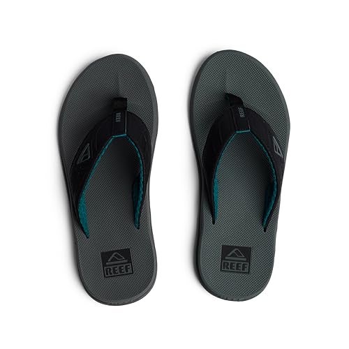 Reef Phantoms Mens Beach Flip Flop, Water Friendly, Soft and Supportive Molded Footbed, Grey/Black/Green, 10 - Image 5
