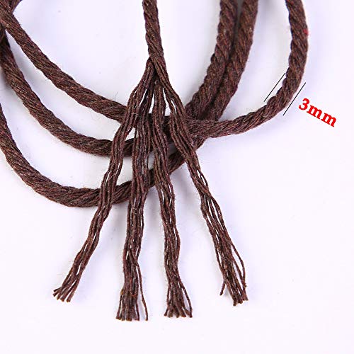 ZXCDINO Brown Macrame Cord 3mm x 109Yards,Colored Cotton Rope Craft Cord Colorful Cotton Cord Twine for Wall Hanging Plant Hangers Crafts Knitting Decorative Projects - Image 3