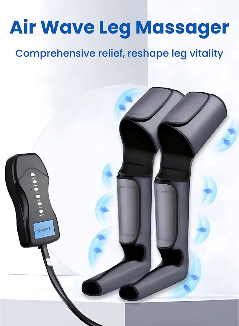 Full Leg Air Compression Massager with Heat Therapy, Foot Calf & Thigh Massager with Handheld Controller, Leg Massage Machine for Pain Relief, Muscle Relaxation & Improved Blood Circulation - Image 1