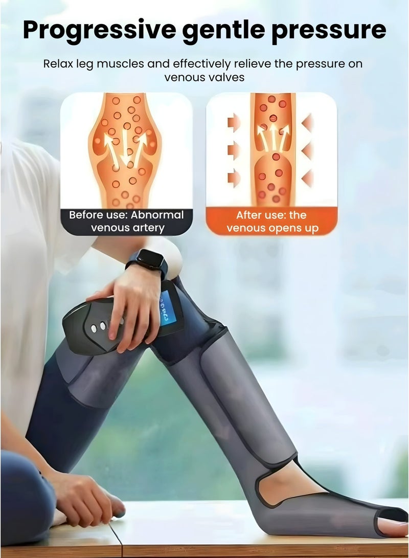 Full Leg Air Compression Massager with Heat Therapy, Foot Calf & Thigh Massager with Handheld Controller, Leg Massage Machine for Pain Relief, Muscle Relaxation & Improved Blood Circulation - Image 2