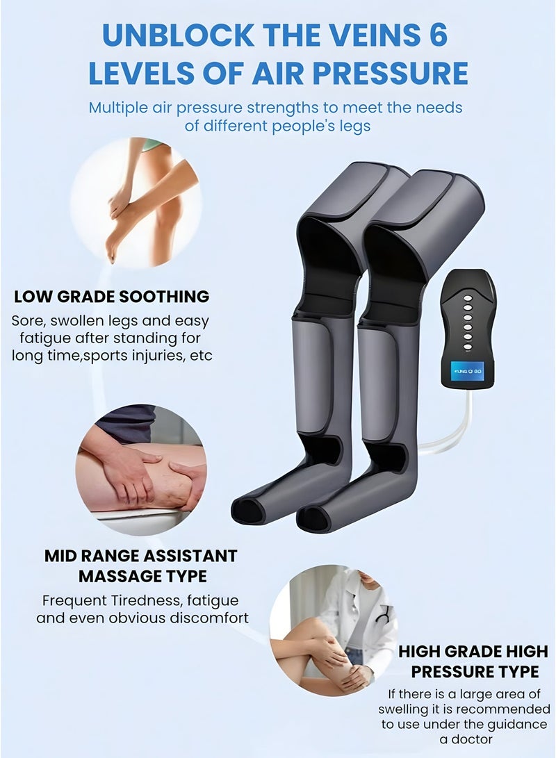 Full Leg Air Compression Massager with Heat Therapy, Foot Calf & Thigh Massager with Handheld Controller, Leg Massage Machine for Pain Relief, Muscle Relaxation & Improved Blood Circulation - Image 4