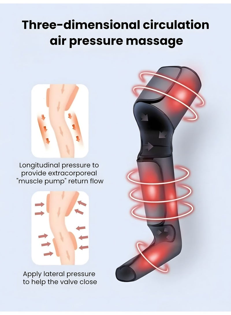 Full Leg Air Compression Massager with Heat Therapy, Foot Calf & Thigh Massager with Handheld Controller, Leg Massage Machine for Pain Relief, Muscle Relaxation & Improved Blood Circulation - Image 3