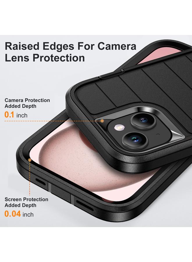 اس-توب جراب لهاتف iPhone 15 Plus Defender Gen2 مصنوع من مادة PC المتينة + جراب هاتف من السيليكون مع حامل - Image 5