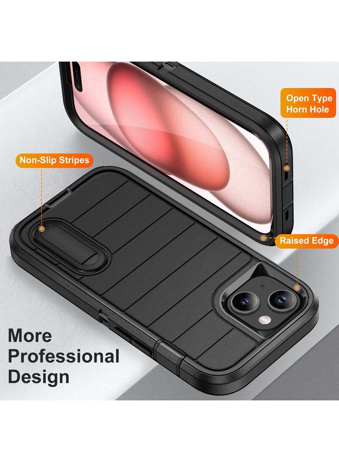 اس-توب جراب لهاتف iPhone 15 Plus Defender Gen2 مصنوع من مادة PC المتينة + جراب هاتف من السيليكون مع حامل - Image 3