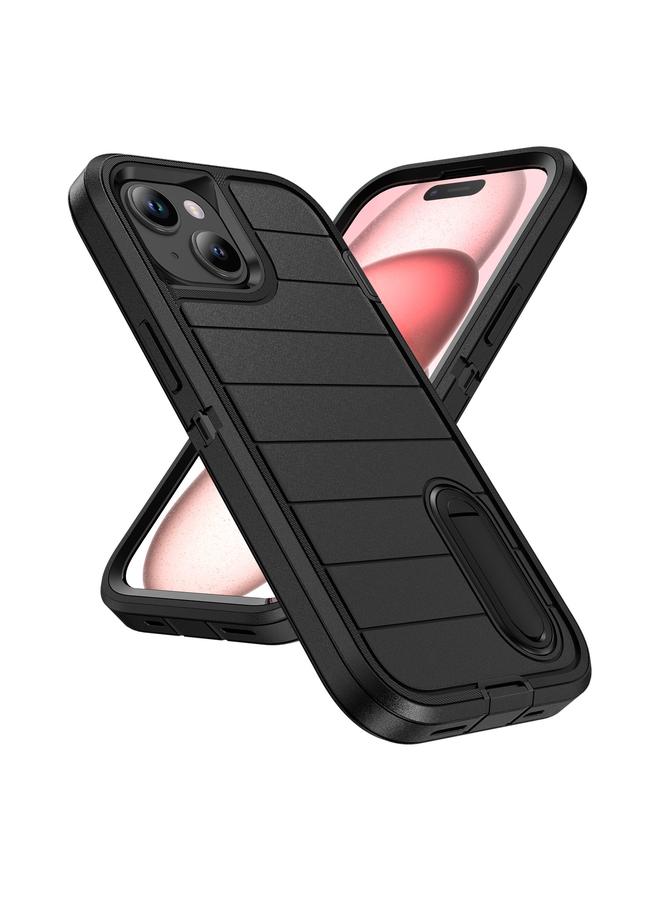 اس-توب جراب لهاتف iPhone 15 Plus Defender Gen2 مصنوع من مادة PC المتينة + جراب هاتف من السيليكون مع حامل - Image 2