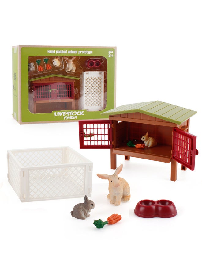 Simulation Children's Poultry Animal Model Set Chicken Nest Rabbit Nest Golden Retriever Dog Kennel Fun Scene Ornaments-Color:16ZQ006A Golden Hair Nest Set 156g - Image 5