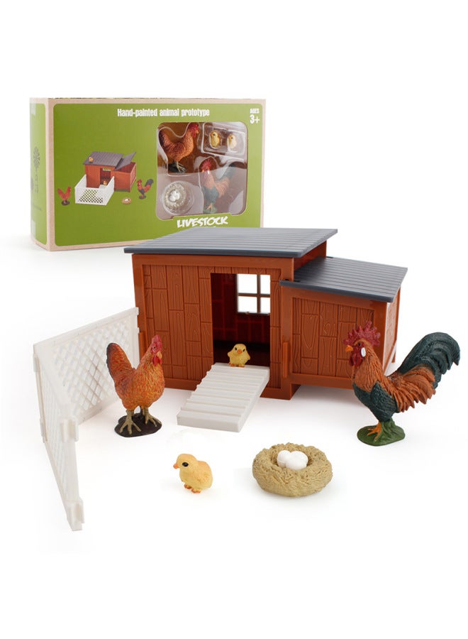 Simulation Children's Poultry Animal Model Set Chicken Nest Rabbit Nest Golden Retriever Dog Kennel Fun Scene Ornaments-Color:16ZQ006A Golden Hair Nest Set 156g - Image 4