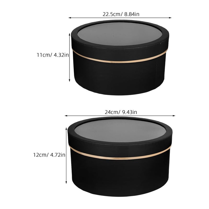 HONMEET 2pcs Valentine's Flower Boxes PVC Bouquet Holders With Window Lid - Image 3