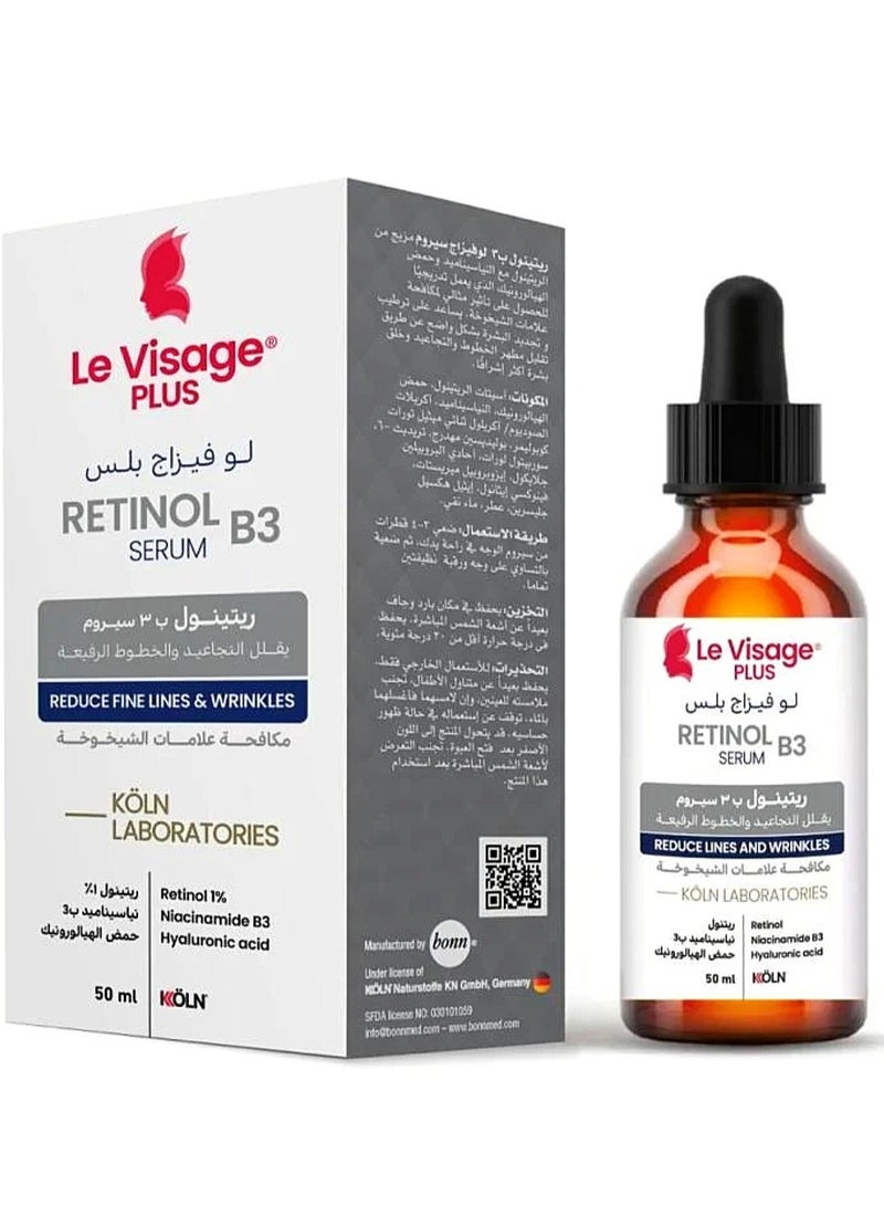 لو فيزاج بلس سيروم ريتينول بي 3 يقلل من التجاعيد والخطوط الرفيعه من لو فيزا بلس - 50 مل - Image 1