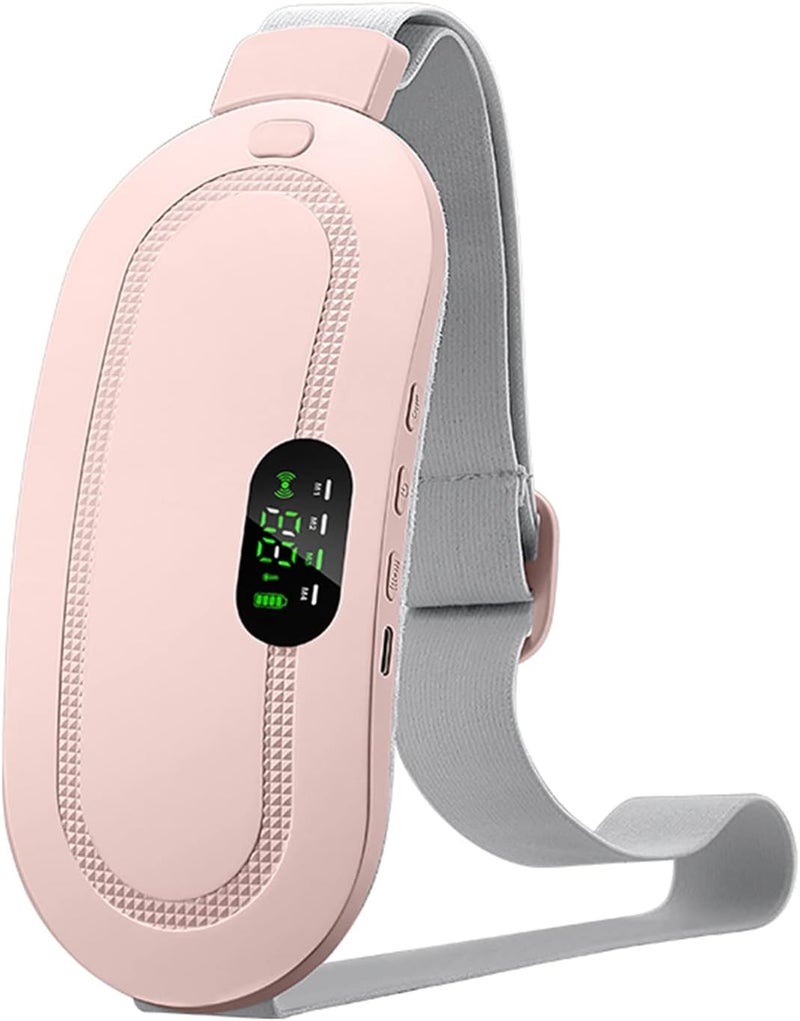Eacam Heating Pad Electric Waist Belt Device Portable Cordless Fast Heating 3 Temperature Modes 4 Massage Speeds for Back Pain Relief USB Charging Belly Warm Heating Pad for Girls Women - Image 1
