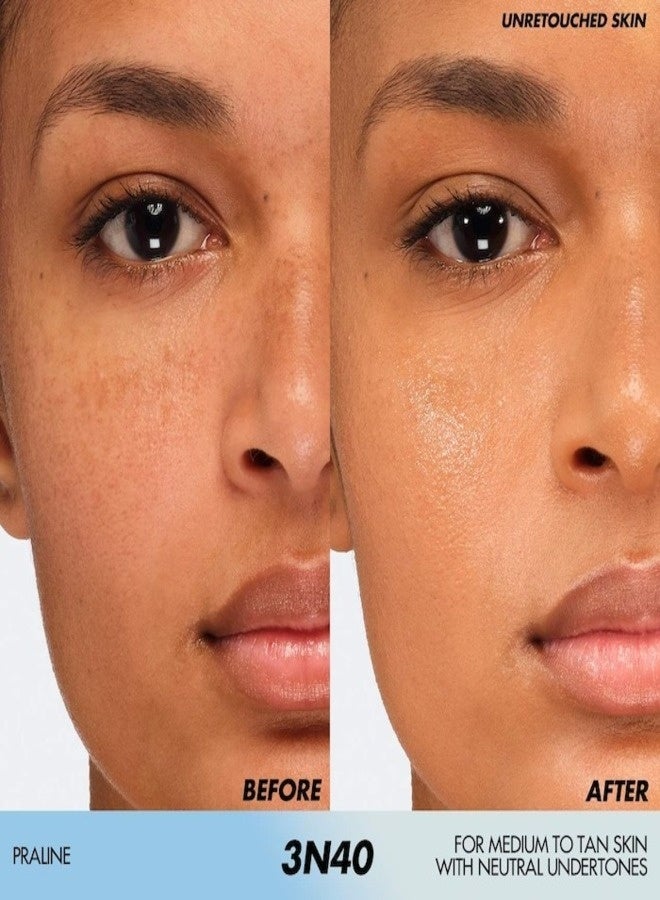 MAKE UP FOR EVER HD Skin Hydra Glow Hydrating Foundation with Hyaluronic Acid 30ml / 1oz – Shade 3N40 Praline – For Medium to Tan Skin with Neutral Undertones - Image 2